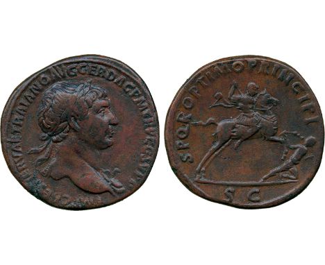 ANCIENT COINS, ROMAN COINS, Trajan (AD 98-117), Æ Sestertius, struck AD 103-11, IMP CAES NERVAE TRAIANO AVG GER DAC P M TR P 