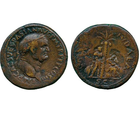 ANCIENT COINS, ROMAN COINS, Vespasian (AD 69-79), Æ Sestertius, struck AD 71, Judaea Capta series, IMP CAES VESPASIAN AVG P M