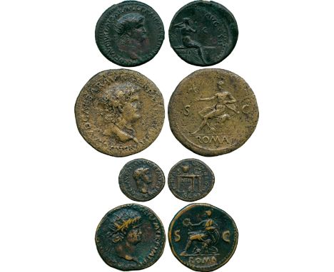ANCIENT COINS, ROMAN COINS, Nero (AD 54-68), Æ Sestertius, laureate head right, rev Roma; with Dupondii (2), rev Roma, rev Se