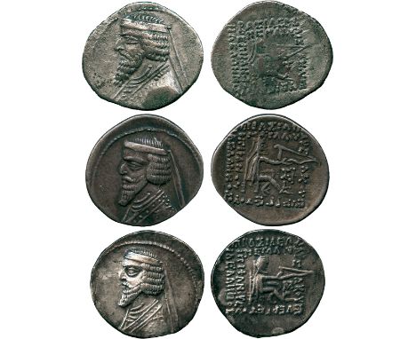 ANCIENT COINS, THE DAVID SELLWOOD COLLECTION OF PARTHIAN COINS (PART FOUR),  Phraates III (70/69-58/7 BC), Silver Drachms (3)