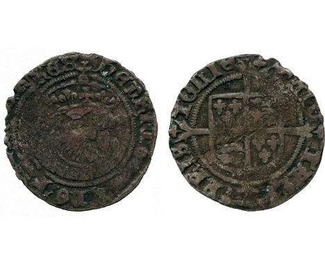 BRITISH COINS, Edward VI, coinage in the name of Henry VIII, Base Silver Halfgroat, Bristol, crowned and bearded facing bust 