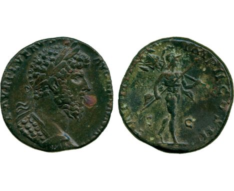 ANCIENT COINS, ROMAN COINS, Lucius Verus (AD 161-169), Æ Sestertius, struck AD 163-4, L AVREL VERVS AVG ARMENIACVS, laureate 