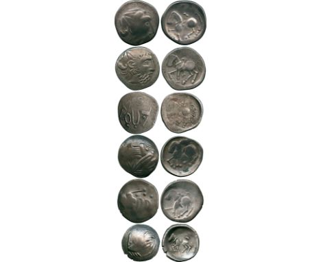 ANCIENT COINS, CONTINENTAL CELTIC COINS, Danubian District, Eastern Celts (2nd Century BC), Silver Tetradrachms (6), in imita