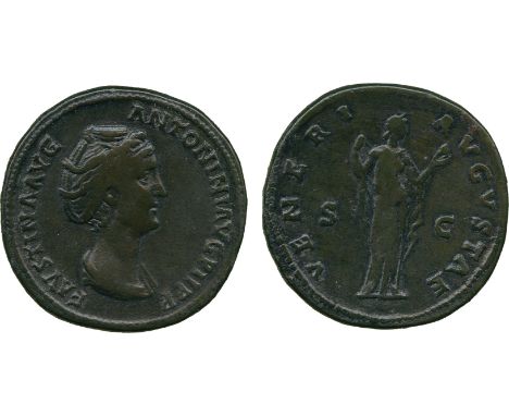 ANCIENT COINS, ROMAN COINS, Faustina Snr (wife of Antoninus Pius), Æ Sestertius, struck AD 138-41, FAVSTIVA AVG ANTONINI AVG 