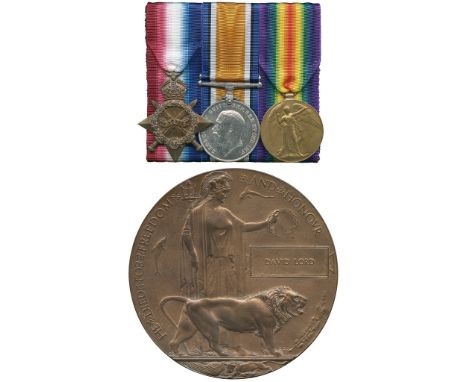 ORDERS, DECORATIONS AND MILITARY MEDALS, Campaign Groups and Pairs, A Great War Christmas 1914 Casualty Group of 4 awarded to