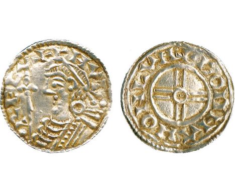 BRITISH COINS, Cnut, Silver Penny, Short Cross type, London mint, moneyer Godman, diademed bust left with lis and pellet tipp