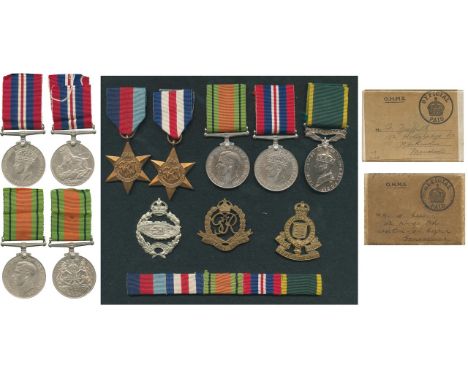 ORDERS, DECORATIONS AND MILITARY MEDALS, Campaign Groups and Pairs, A World War Two Territorial Group of 5 awarded to Private