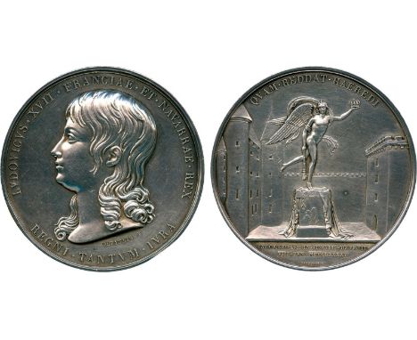 COMMEMORATIVE MEDALS, WORLD MEDALS, France, Louis XVII (1785-1795), The Lost King of France, Silver Memorial Medal, 1795, str