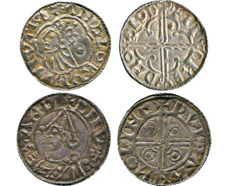 BRITISH COINS, Cnut (1016-1035), Silver Penny (2), Quatrefoil type, Thetford mint, moneyer Tidred, crowned bust left, rev TID