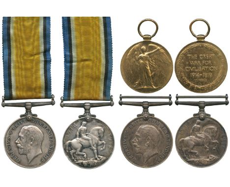 ORDERS, DECORATIONS AND MILITARY MEDALS, Campaign Groups and Pairs, A Great War Pair to the Norfolk Regiment, awarded to Priv