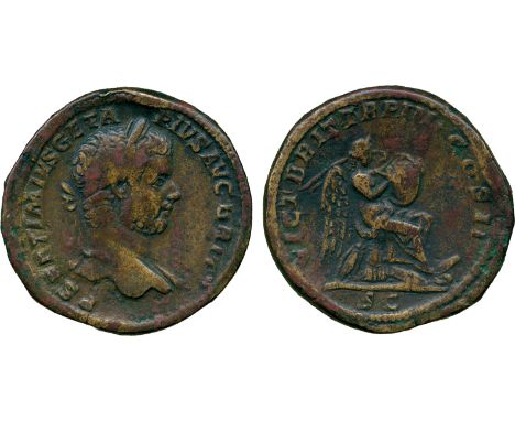 ANCIENT COINS, ROMAN COINS, Geta (AD 209-212), Æ Sestertius, struck AD 211, P SEPTIMIVS GETA PIVS AVG BRIT, laureate bust fac