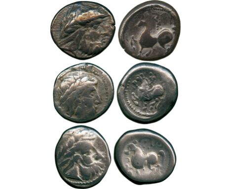 ANCIENT COINS, CONTINENTAL CELTIC COINS, Danubian District, Eastern Celts (2nd Century BC), Silver Tetradrachms (3), in imita