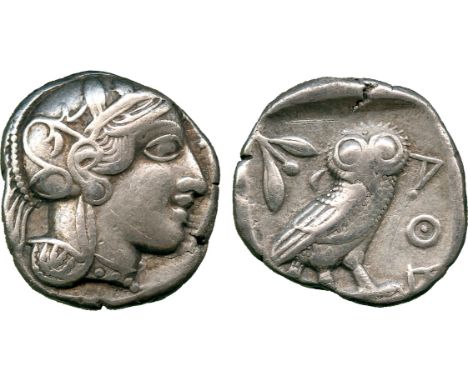 ANCIENT COINS, GREEK COINS, Attica, Athens (c.449-415 BC), Silver Tetradrachm, head of Athena facing right, wearing a crested
