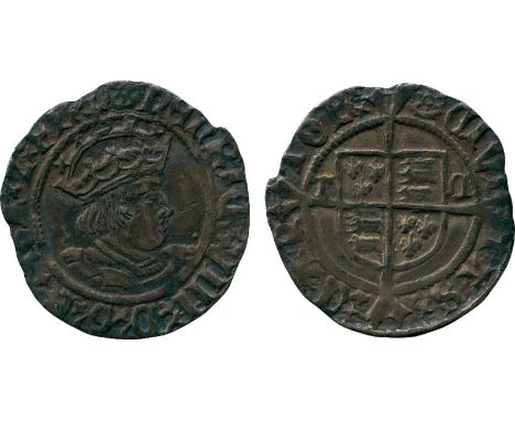 BRITISH COINS, Henry VIII, Silver Halfgroat, second coinage (1526-1544), Canterbury, Archbishop Thomas Cranmer, crowned bust 