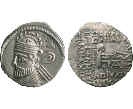 ANCIENT COINS, THE DAVID SELLWOOD COLLECTION OF PARTHIAN COINS (PART FOUR), Vologases II (AD 76/7-79), Silver Drachm, minted 