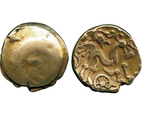 ANCIENT COINS, ANCIENT BRITISH, Celtic Gold, Regini and Atrebates, British Qb Remic or Selsey uniface type uniface Gold State