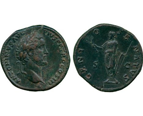 ANCIENT COINS, ROMAN COINS, Antoninus Pius (AD 138-161), Æ Sestertius, struck AD 140-4, ANTONINVS AVG PIVS P P TR P COS III, 
