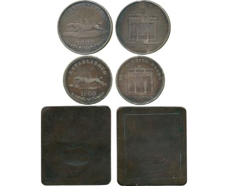 COMMEMORATIVE MEDALS BY SUBJECT, Racing, Doncaster Race Course, Silver Ticket, 1800, by T Halliday, two horses race to left, 