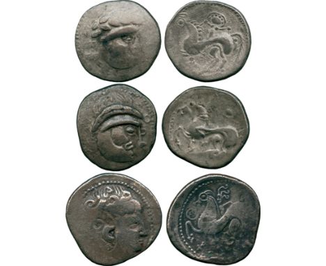 ANCIENT COINS, CONTINENTAL CELTIC COINS, Danubian District, Eastern Celts (2nd Century BC), Silver Tetradrachms (3), in imita