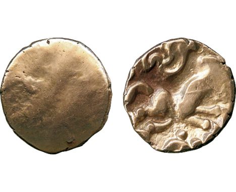 ANCIENT COINS, ANCIENT BRITISH, Celtic Gold, Cantiaci, British LY, Gold ¼-Stater, 1.37g, c.60-50 BC, three faint raised bands
