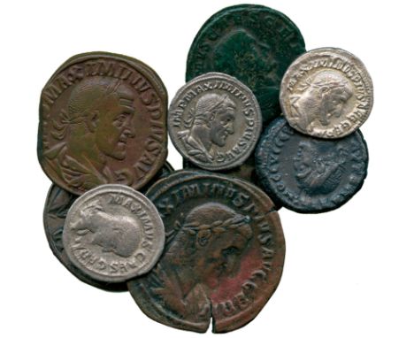 ANCIENT COINS, ROMAN COINS, Maximinus I (AD 235-238), Silver Denarii (2), rev Fides, rev Providentia; with Æ Sestertii (2), r