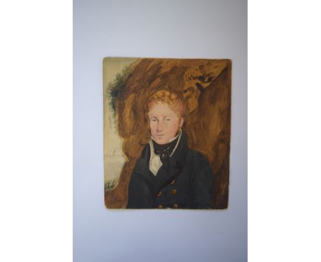 English School, 19th century, half length portrait miniature of John Reed of Bognor/Chichester, watercolour, 15 x 12.5cm, unf