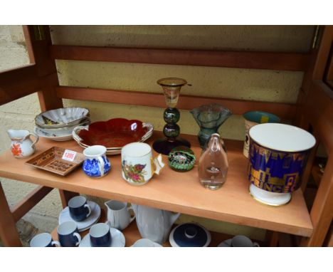 A mixed lot, to include: a Coalport Prince Charles investiture goblet; a Halcyon Days enamel Charles & Diana beaker; a Herend