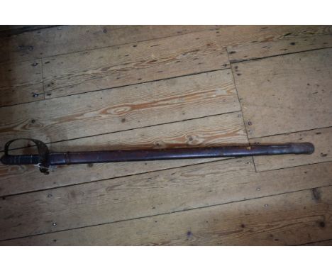 A Victorian Royal Hussars dress sword and leather scabbard, by Wilkinson, inscribed 'FW Stanley' and numbered 36902.
 Conditi