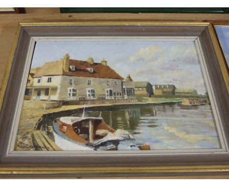 Oil on Board K W Robinson 13 1/2 x 9 1/2 &amp; Harbour Scene E R Taylor 16 x 12 inches