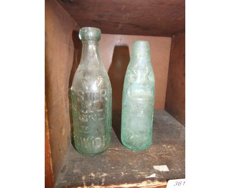 3 Vintage Bottles FORSTER MOORE NORWICH , E EYRE KINGS LYNN &amp; SUDBURY AERATED WATER &amp; Red Glass Dish &amp; 2 Glass Po