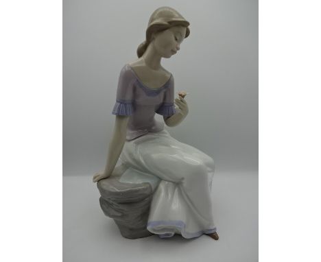 Lladro Nao girl, Spring Reflections, 27cm tall, boxed