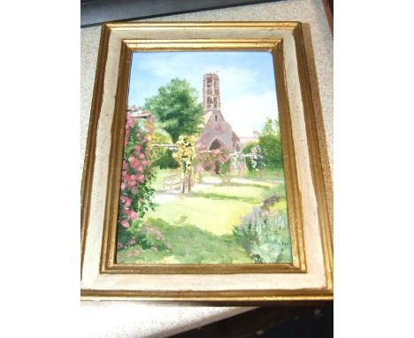 R Taylor Oil on Board Grey Friars Tower Kings Lynn  4 x 6 inches