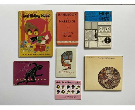 7 vintage books – 1st World war posters, handbook of marriage, athletics, red riding hood etc