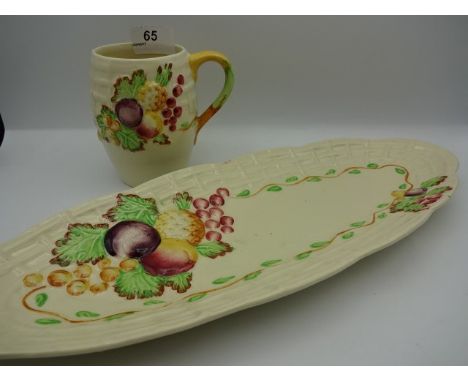 4 pieces of Clarice Cliff pottery from A. J Wilkinson  A/F Large bowl has hairline cracks cheese dish chipped
