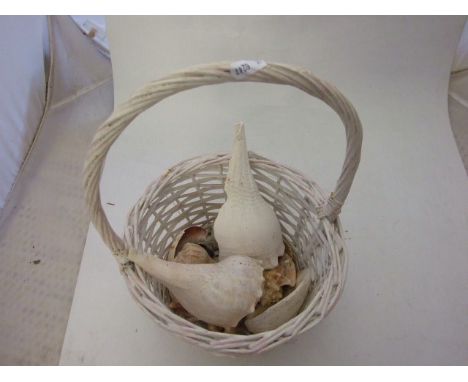 BASKET OF VINTAGE SHELLS