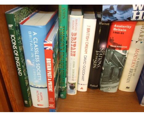 Shelf of books on Britain etc