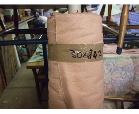 ROLL OF VINTAGE HEAVY COTTON UPHOLSTERY FABRIC APPROX 30 METRES 140CM WIDE