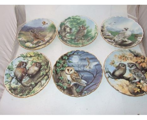 6 Spode British Owls Plates &amp; one Spode Birds of Prey Plate no.6  Kestrel