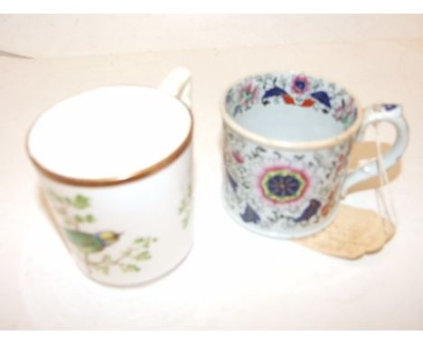 2 VINTAGE MUGS TO INCLUDE A BRIGHTLY COLOURED IRONSTONE MUG BY HICKS MEIGH &amp; JOHNSON (1822-35) 