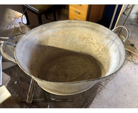 Vintage galvanised bath 19 x 16 inches 10 tall