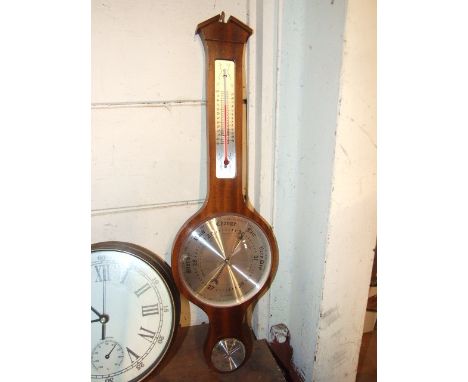 Modern barometer &amp; repro ships clock 