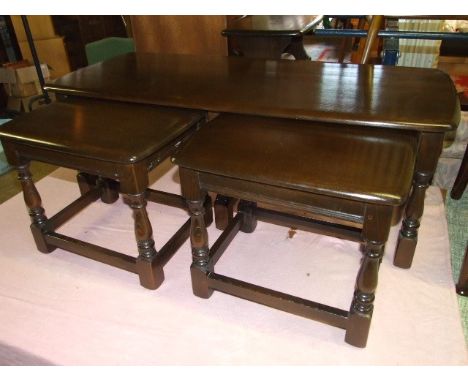 Ercol Coffee Table with 2 pull out tables below 45 inches long 20 wide 16 tall