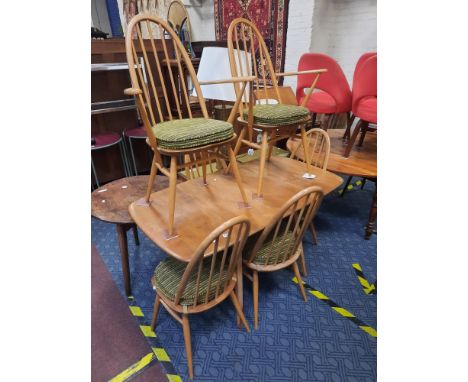 ERCOL TABLE &amp; SIX CHAIRS