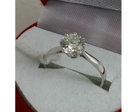 18ct white gold diamond solitaire ring 1.25cts approx 