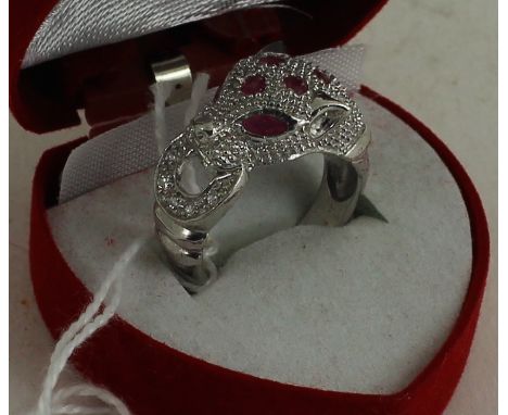 A style Cartier style panther ring size: N 