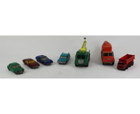 A collection of MatchBox vehicle toys including lotus, lamborghini and foden breakdown tractor  