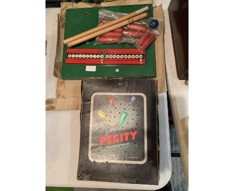 A VINTAGE CHAD VALLEY PEGITY GAME AND SOME VINTAGE SKITTLES 