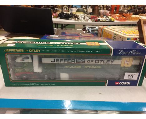 A BOXED CORGI LIMITED EDITION VOLVO FH GLOBETROTTER CURTAINSIDE - JEFFERIES OF OTLEY 