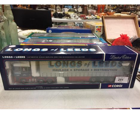 A BOXED CORGI LIMITED EDITION DAF XF SPACE CAB CURTAINSIDE - J LONG &amp; SONS (HAULAGE) LTD, LEEDS 