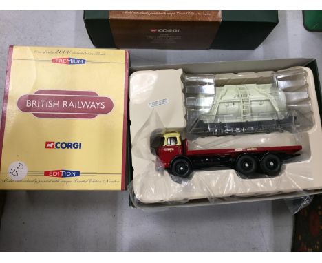 A BOXED CORGI BRITISH RAILWAYS LIMITED EDITION ALBION REIVER PLATFORM LORRY &amp; TANK CONTAINER LOAD 'BRITISH RAIL' 
